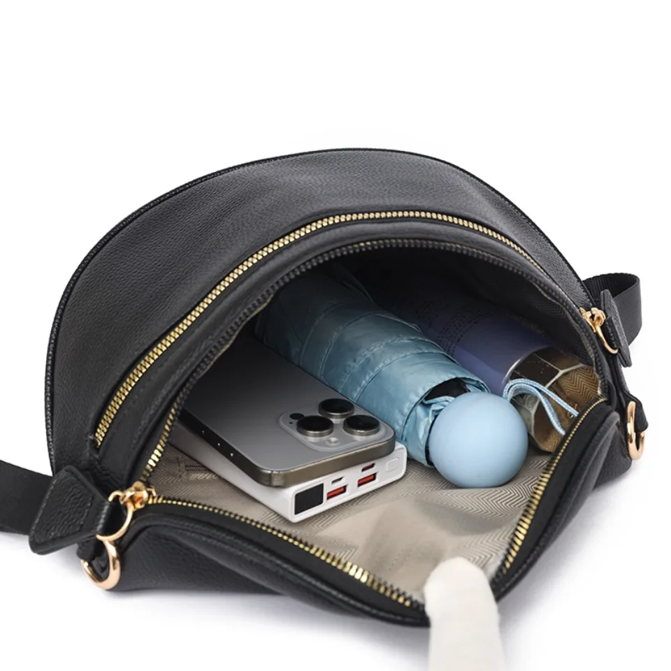 100% Top Layer Genuine Cowhide Leather Saddle Bag Luxury Handbags Women Bags Designer Crossbody Shoulder Bags for Women Commute