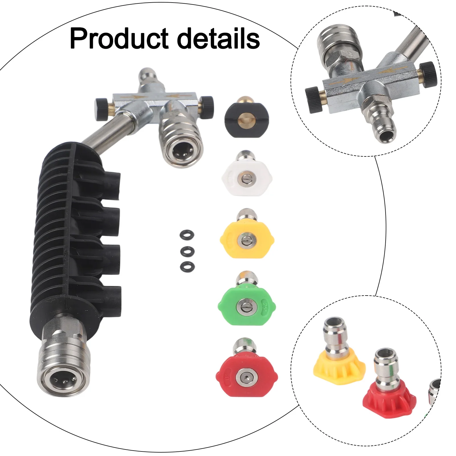 

Насадка для мойки высокого давления для очистки водосточных желобов, универсальное решение для легкой очистки и хранения, с держателем для насадок в комплекте