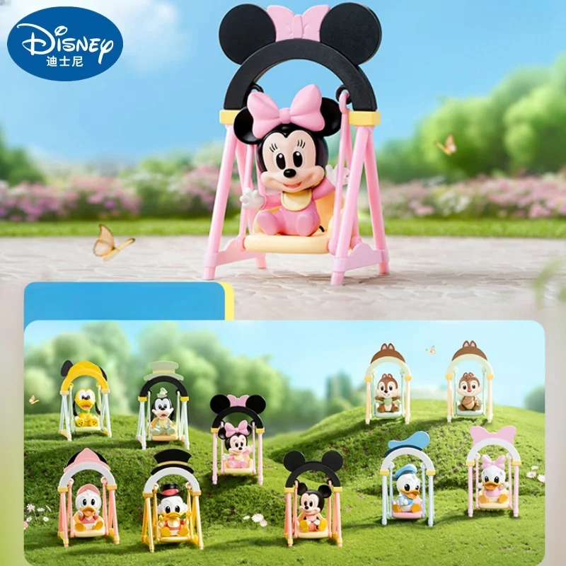 Disney Swing Series Chip And Dale Mickey Minnie Cute Kawaii Anime Figures Christmas Collectible Model Children\'s Toy Gifts