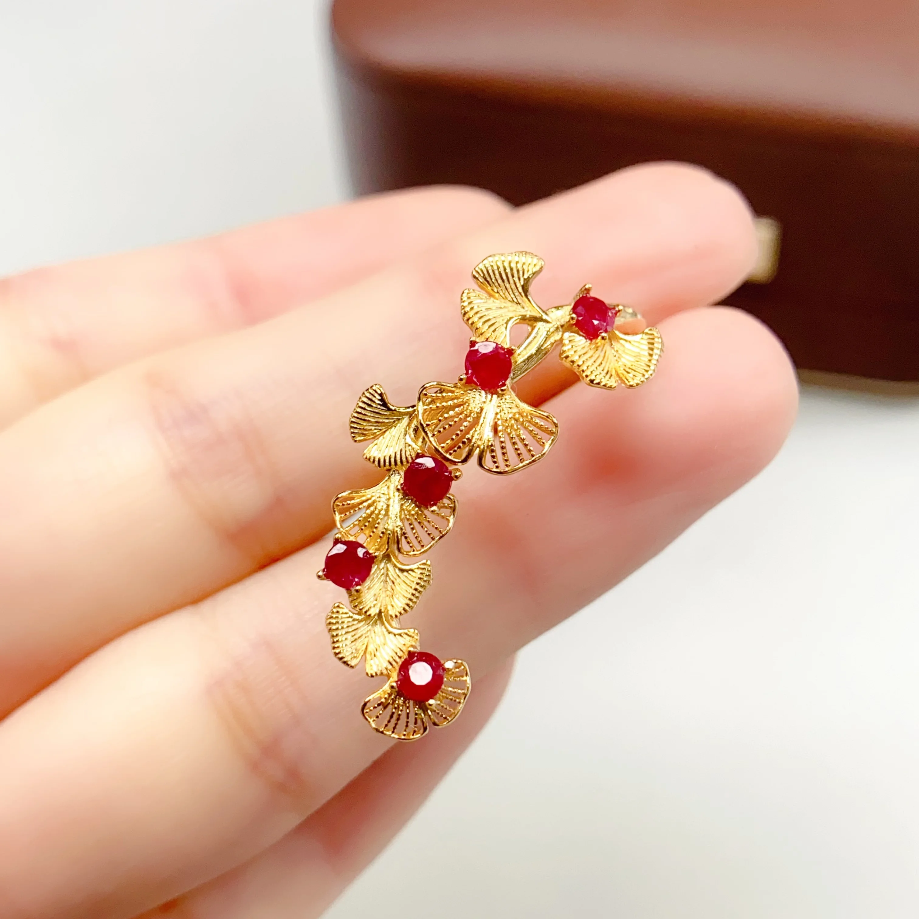 

3mm Natural Ruby Ring S925 Sterling Silver Certificate Flower Design Fine Fashion Weddings Jewelry for Women FS