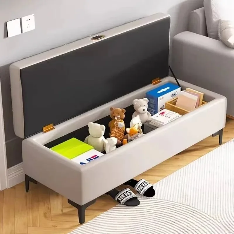Household Entryway Shoe‑Changing Ottoman with StorageHallway Footrest Stool for Living RoomBedroom Clothing Store Home Furniture