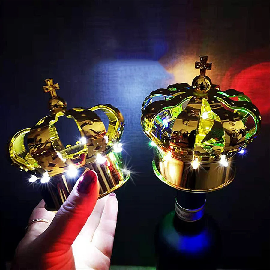 Rechargeabe LED Champagne Bottle Topper Ligh CROWN Bottle Cap Service ELECTRONIC Sparklers For Nightclub Bar Party Wedding Decor