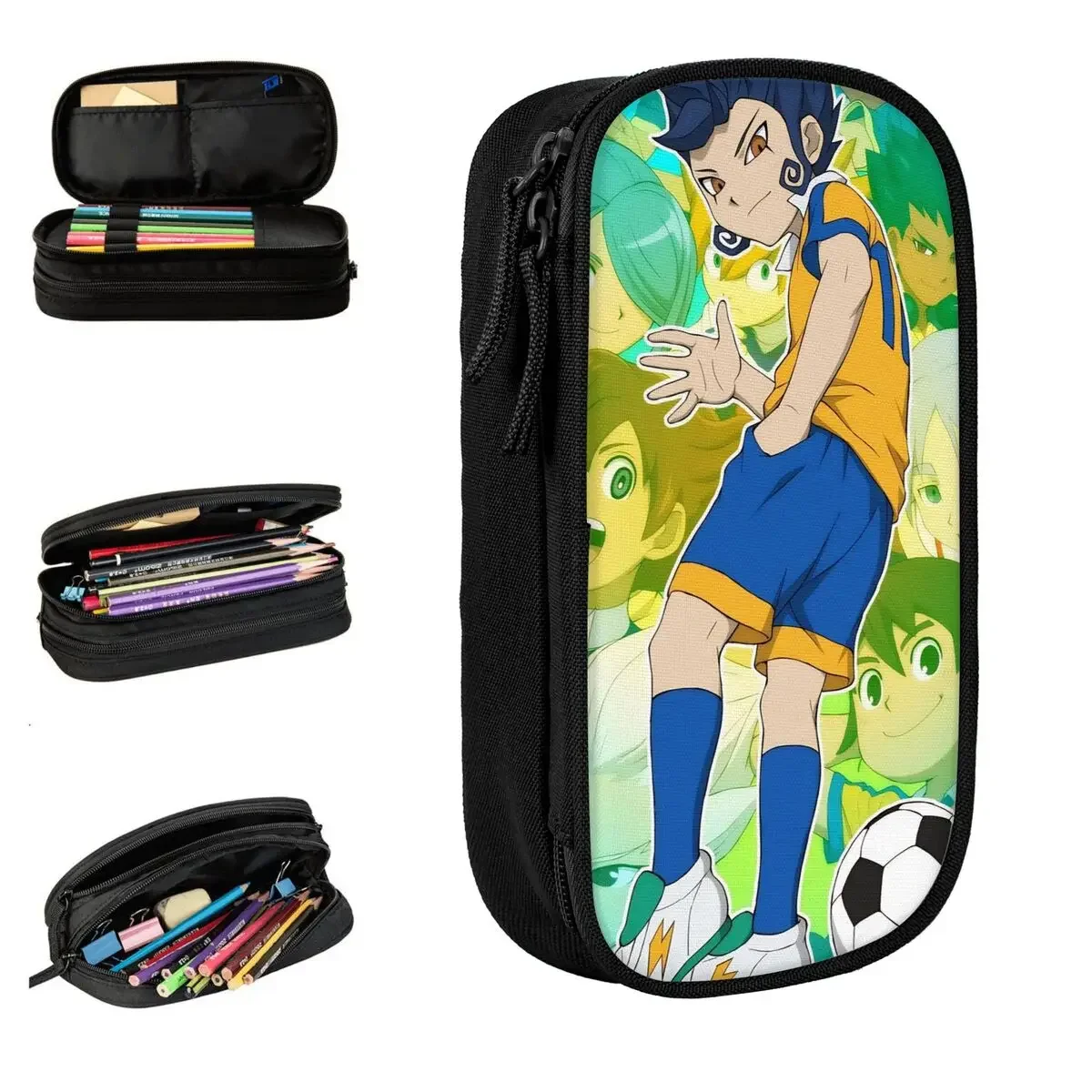 Anime Tsurugi Kyousuke Inazuma Eleven Pencil Case Cute Pen Box Bag Student Big Capacity Students School Gifts Pencilcases