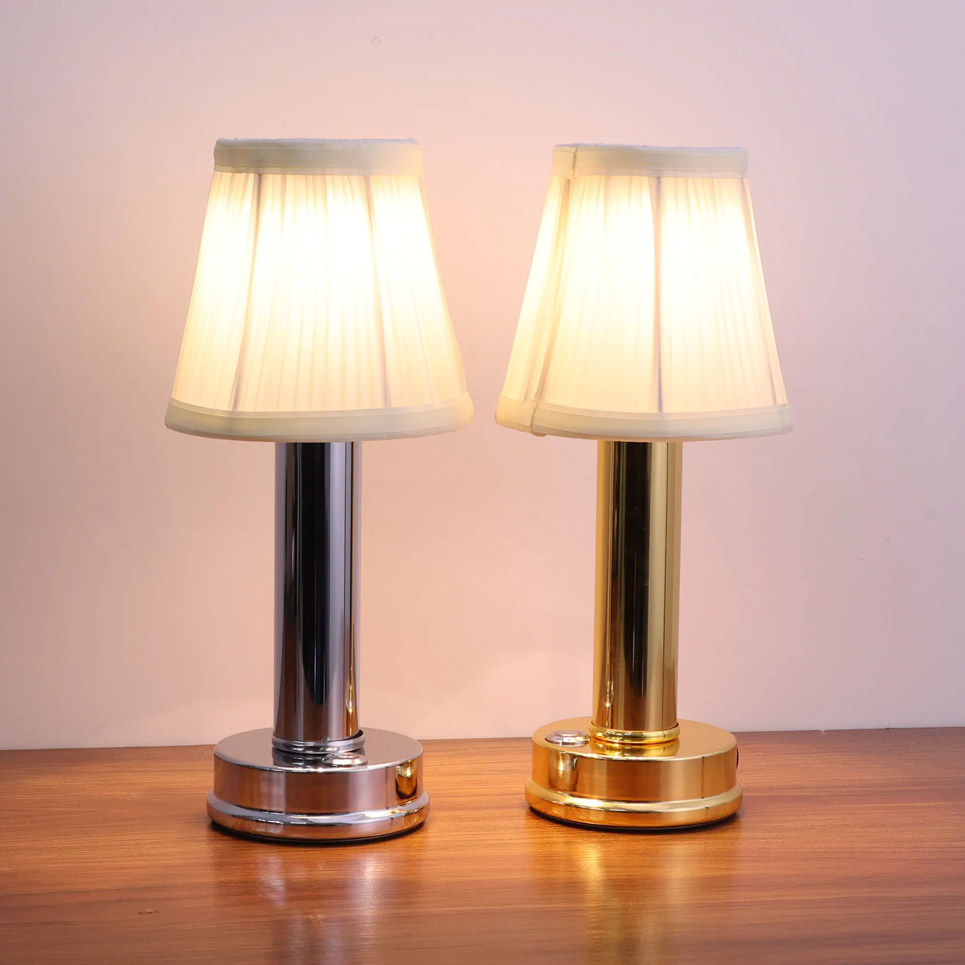 

LED Simple Cloth Lampshade Rechargeable Table Lamp Hotel Bedside Study Atmosphere Small Night Lamp Decorative Table Lamp