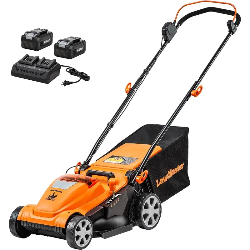 

Беспроводная бесщеточная косилка LawnMaster CLMF4815E, 48 В макс. * 15 дюймов, 2x24 В макс. * Ач, двойное зарядное устройство