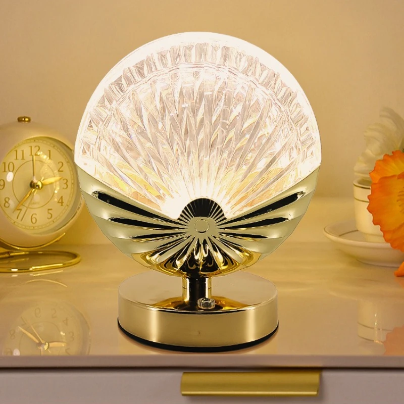 European Style Bedside Lamp Decorative Night Lights Rechargeable Touch Switch Table Lamps