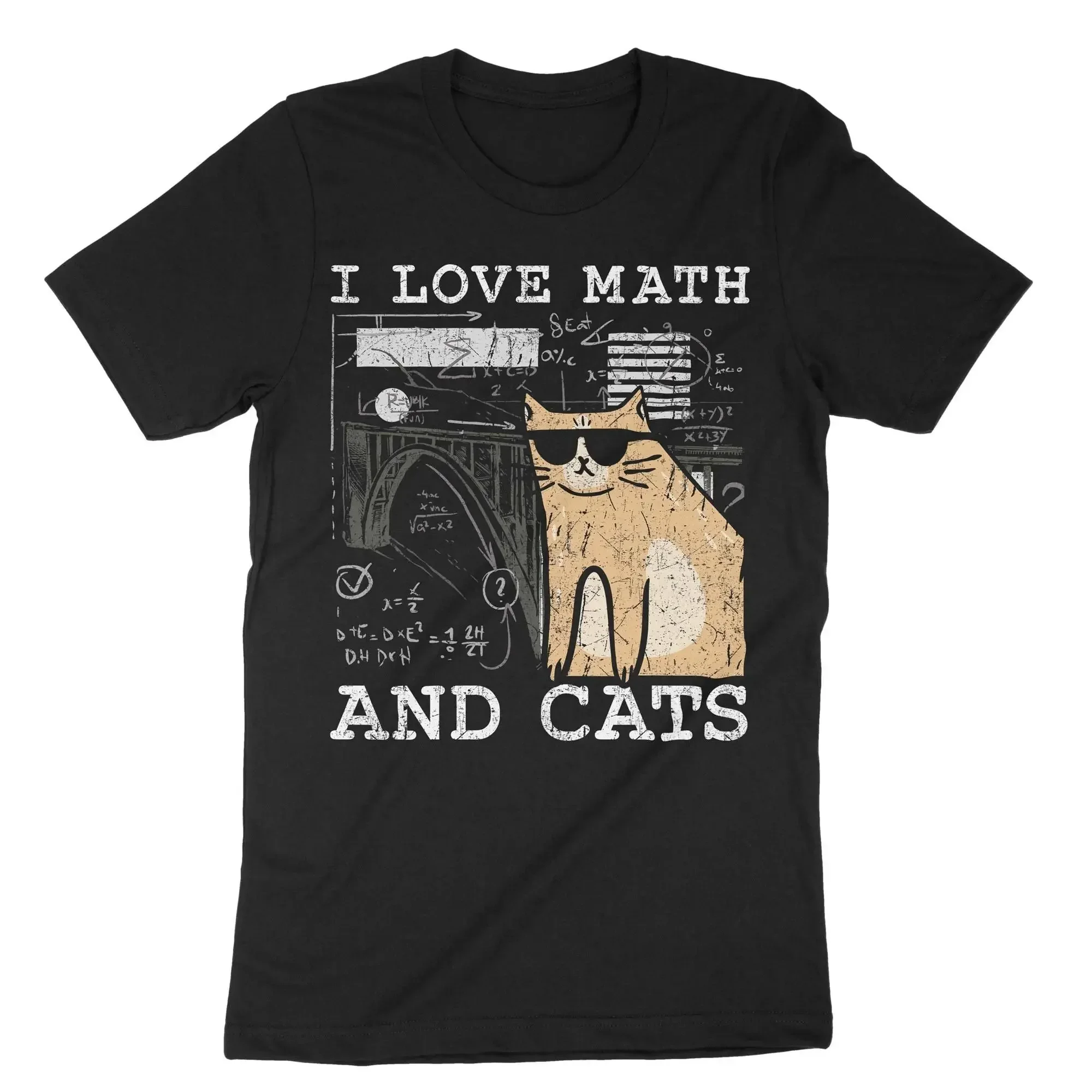 I Love Math And Cats T Shirt Mathematician Mathematics Teacher For Teachers Lovers Cat Mom Dad