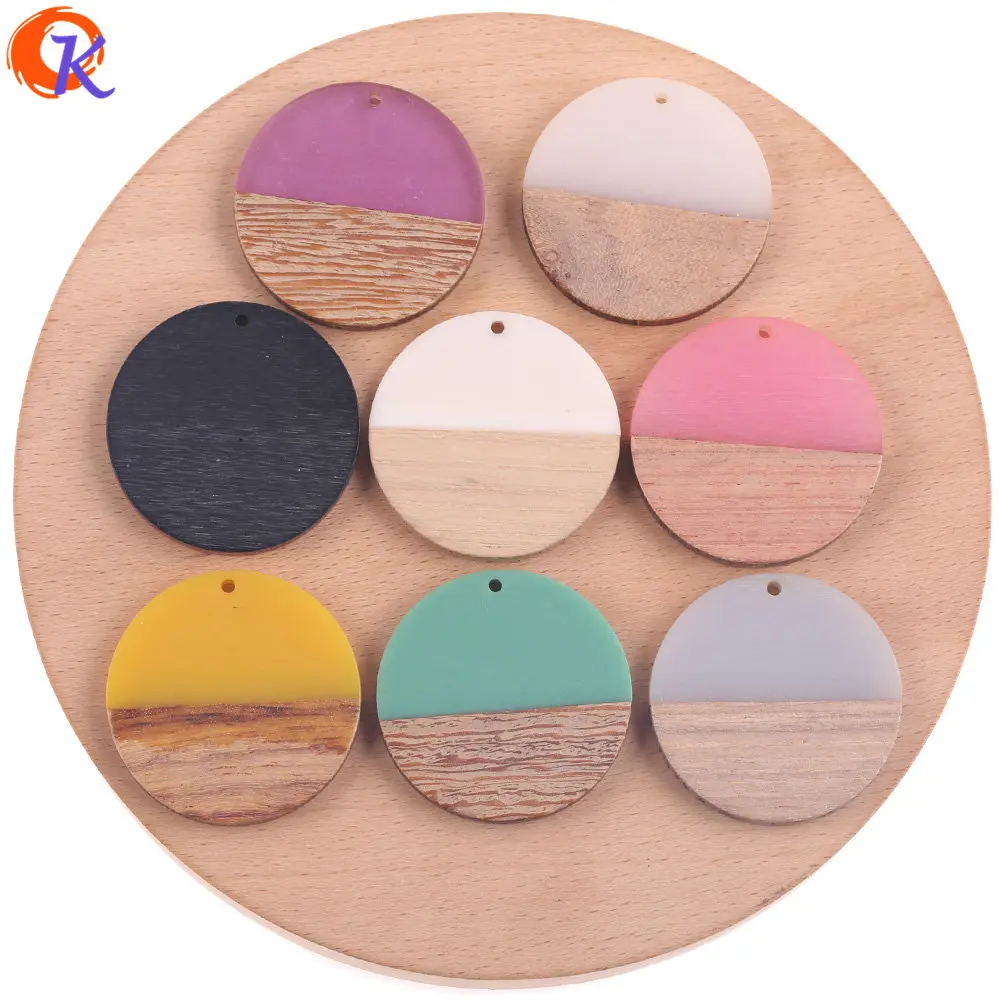 

Cordial Design 20Pcs 39*39MM Jewelry Accessories/DIY Earrings Making/Round Shape/Natural Wood & Resin/Hand Made/Earring Findings