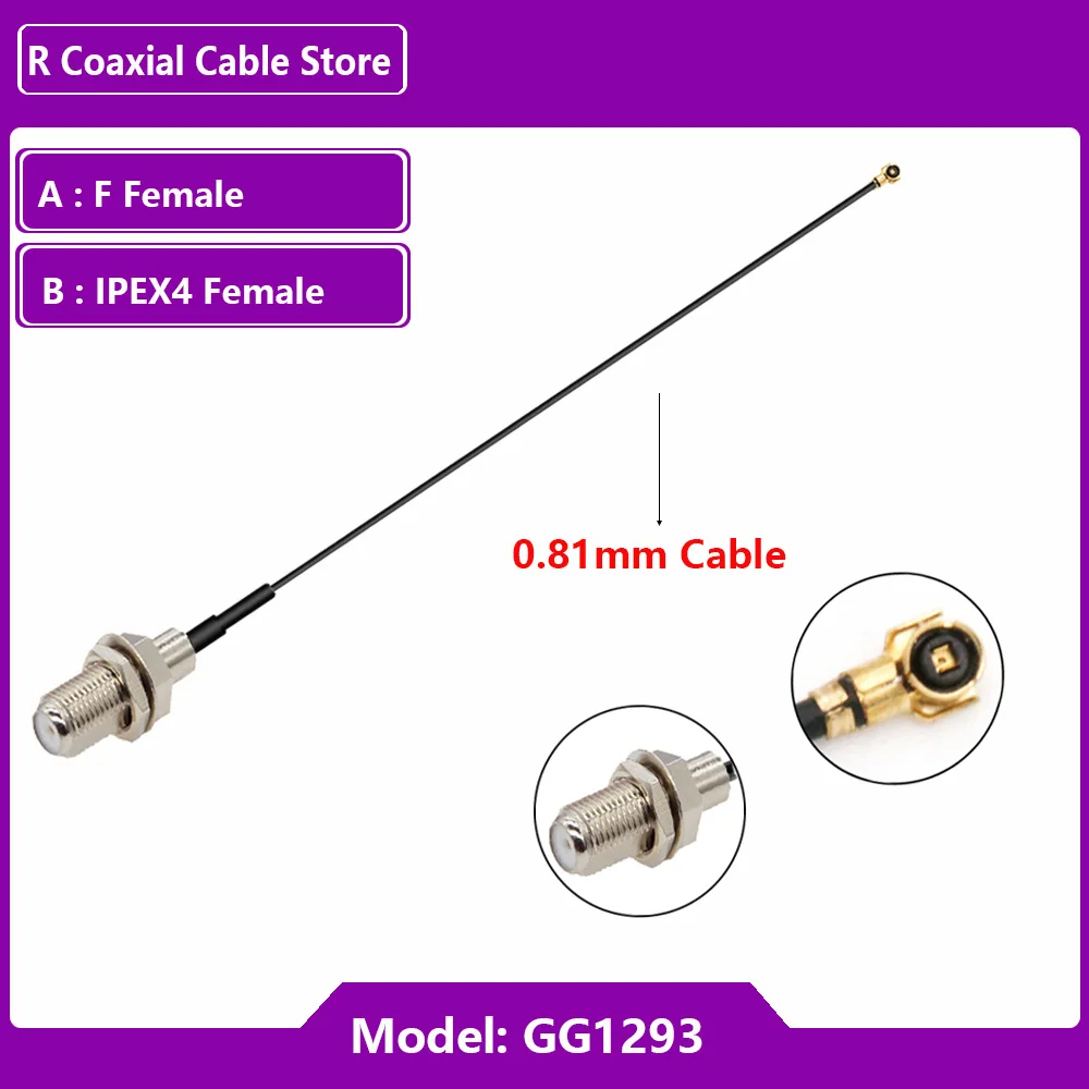 F fêmea para u. fl/ipx/ipex1/ipex4 mhf4 fêmea jack pigtail rf1.13 cabo coaxial rf 3g cabo de extensão de antena com 15cm e 30cm, 1 peça