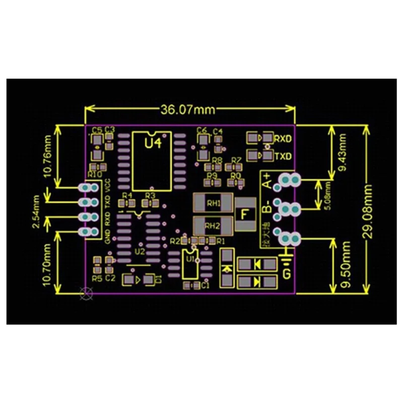 ABT-4X 3.3V 5V TTL UART To RS485 Isolated Interface Converter Module Single-Chip Serial Port UART Industrial
