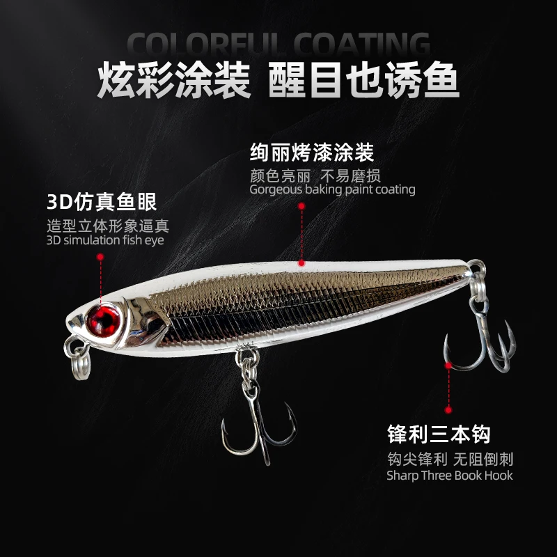 XIDIAOYU Micro-floating pencil road sub-bait 55mm3.2g water-based fake bait Zigzag dog hard bait Alice mouth bass bait