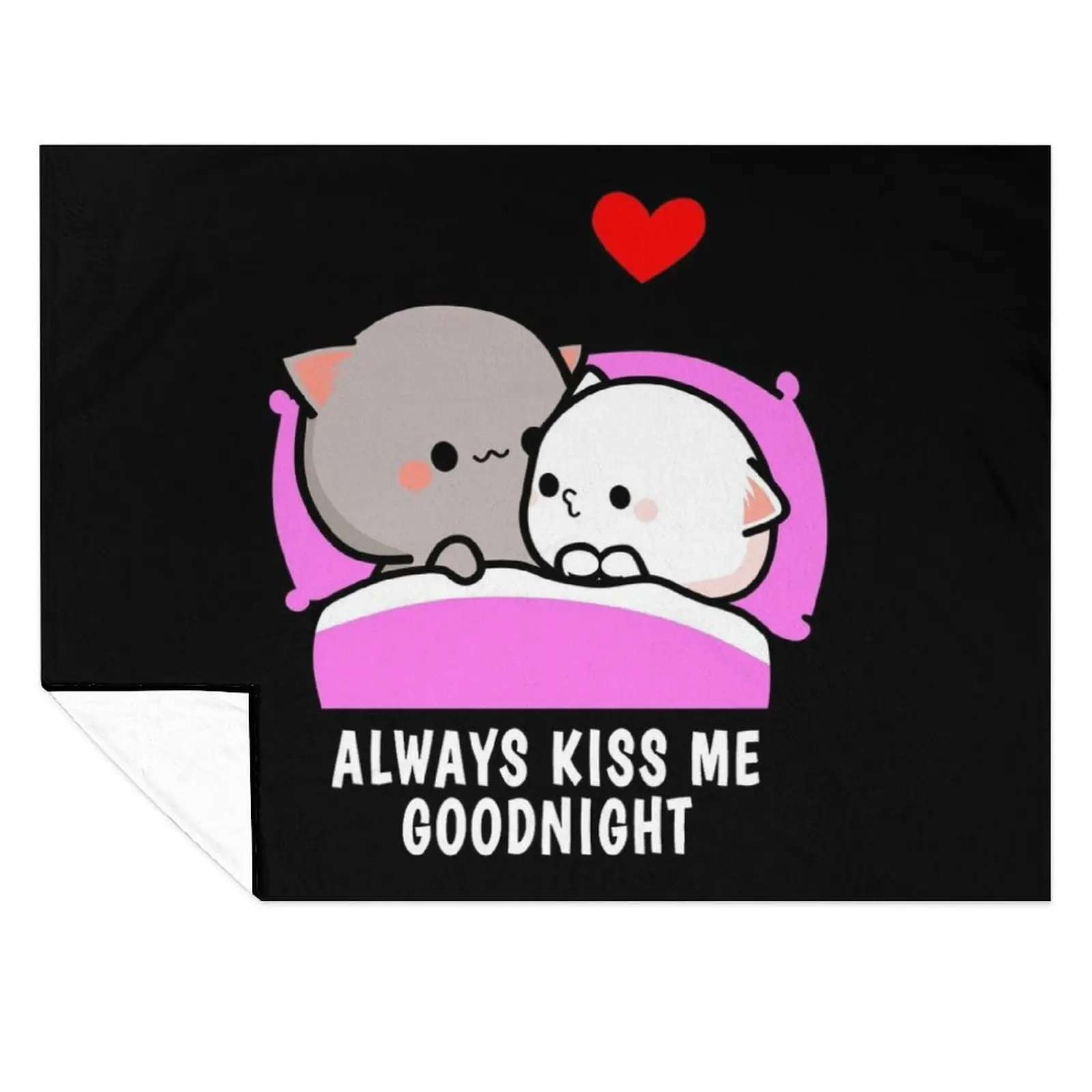

Peach Cat and Goma Always Kiss Me Goodnight Throw Blanket Heavy Bed Blankets For Sofas Blankets