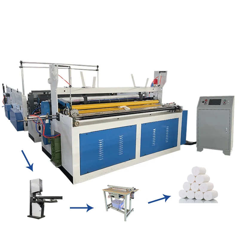 Customized 1575mm Toilet Paper Rewinding Machine Semi Automatic Tissue Paper Roll Making Machine