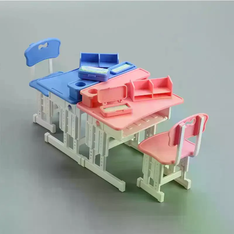 1/12 Simulazione di casa delle bambole Mini sedia da scrivania Set di modelli Materiale scolastico per casa delle bambole Decorazione Micro scena Puntelli di costruzione