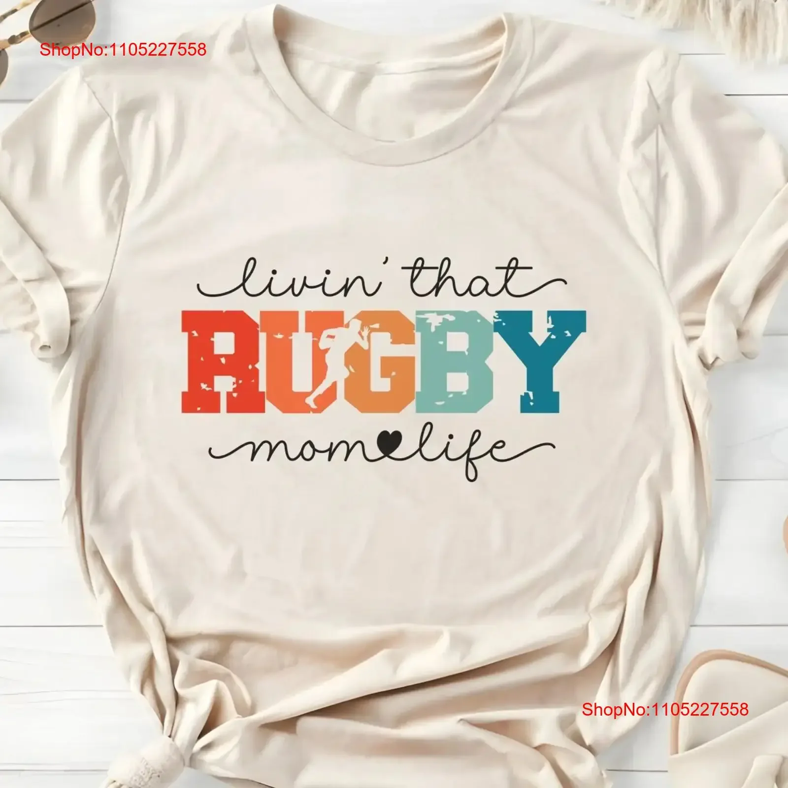 Rugby Mom Retro T Shirt Match Day Woman Collage Competing Team Season Sports School Fan Mama Mother's Birthday vintage Washed