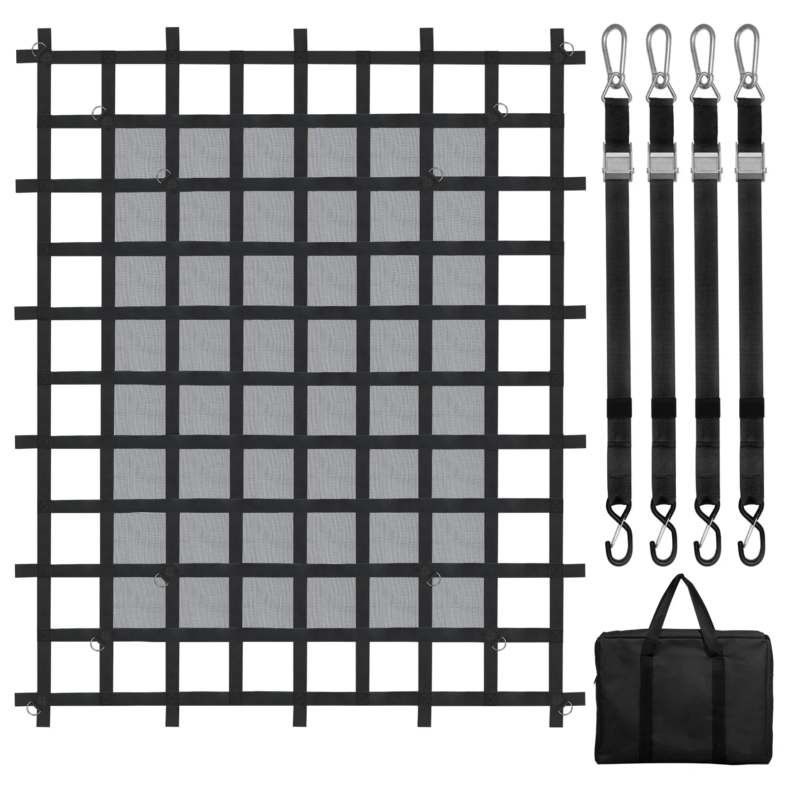 

SucceBuy Car Ceiling Cargo Net Truck Bed Storage Net with 4 Adjustable Straps & S-Hooks Mesh Car Roof Organizer for SUV Jeep