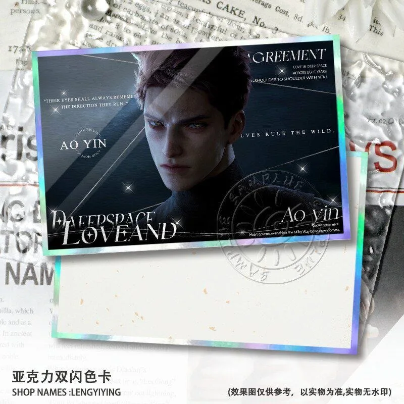 Valko‌ Double Flash Acrylic Colored Paper Love and Deepspace Collecting Game Card Ornament Anime Merchandise Birthday Gift view 3