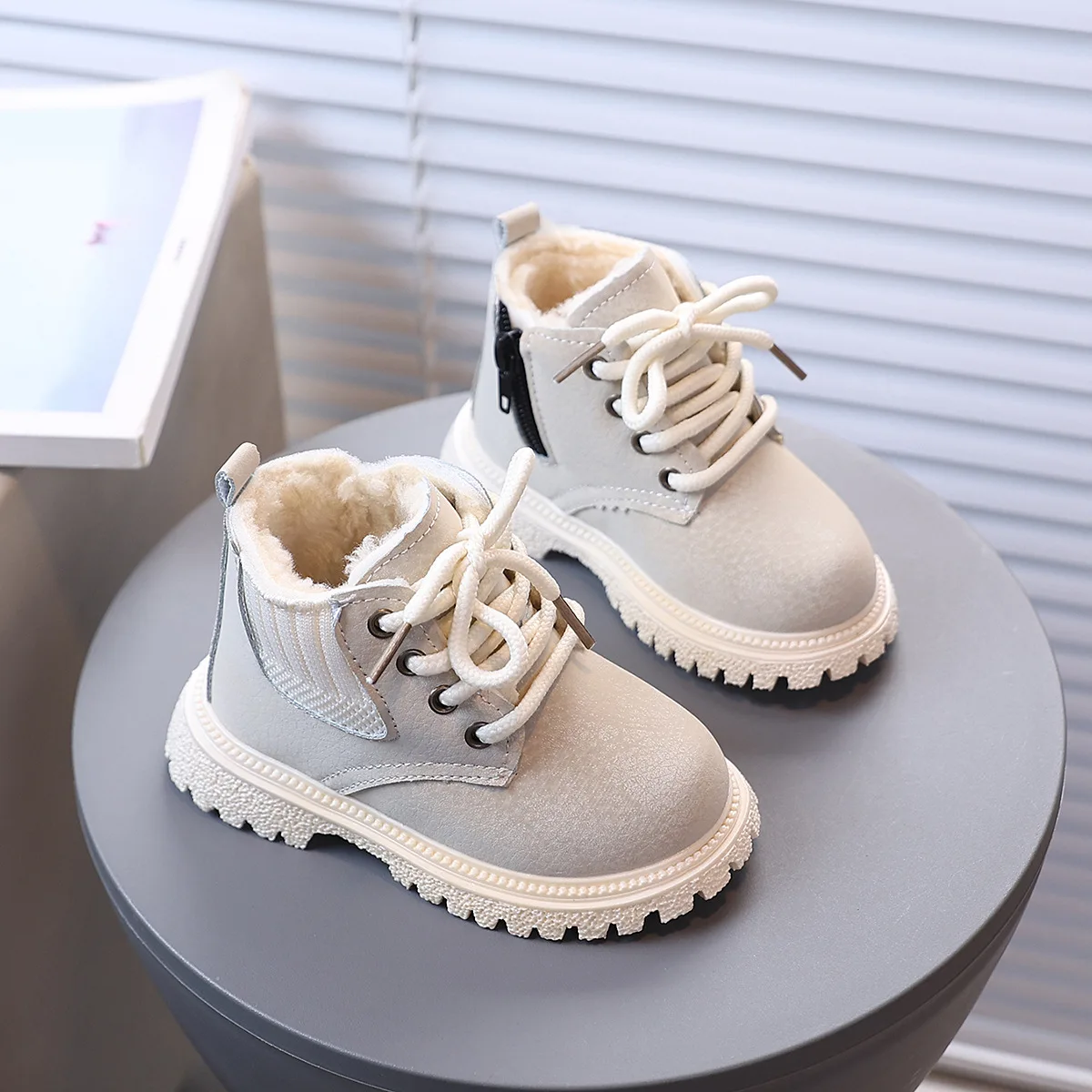 2026 Cozy Plush Lining Children Snow Boots Anti-skid Soft Bottom with A Grippy Material Baby Toddler Boys Girls Winter Shoes