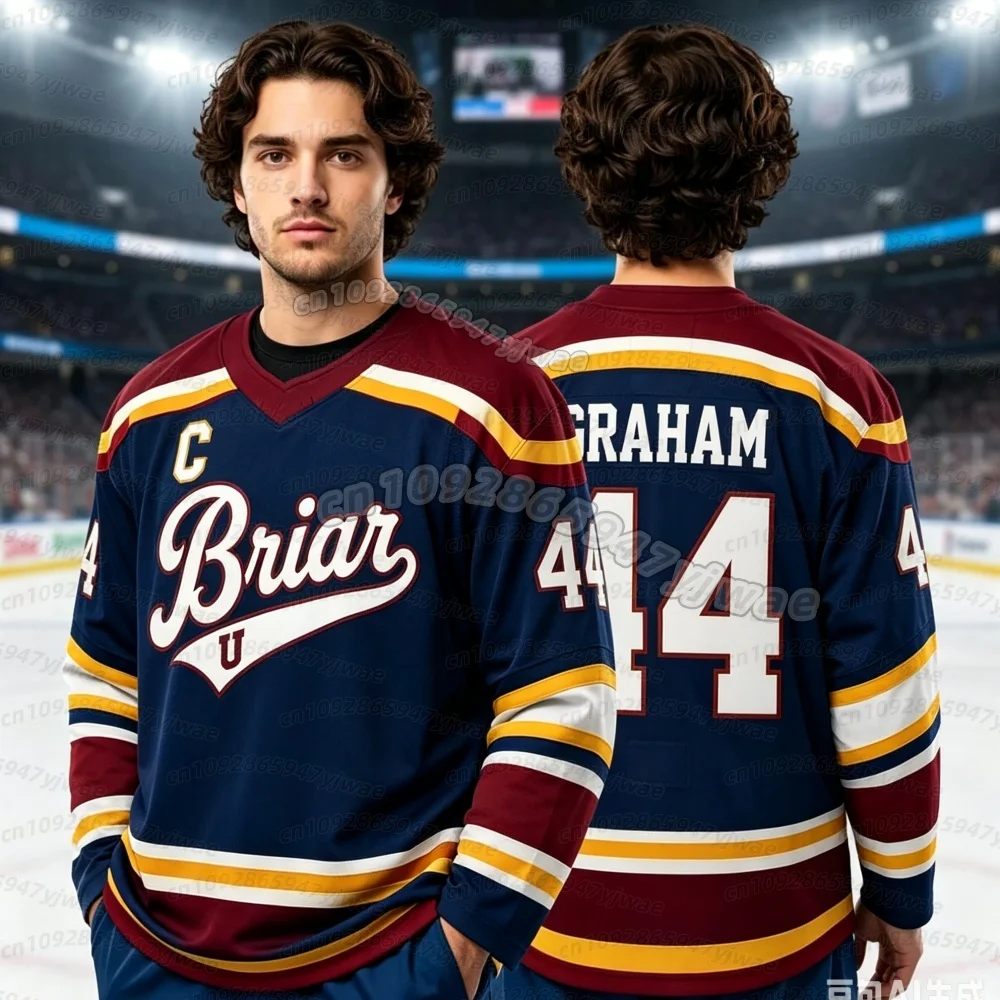 Camisetas masculinas com capuz Off Campus Briar University Hockey Jersey Graham 44 22 DI LAURENTIS 66 Tucker46 Camiseta de manga comprida solta