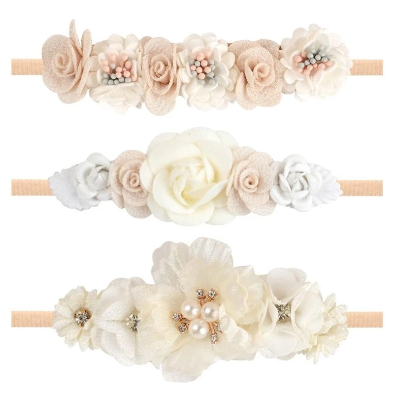 

M76C Baby Hairband Elastic Flower Headband for Girls Children Flower Hair Band Newborn Hair Accessories Infant Shower Gift