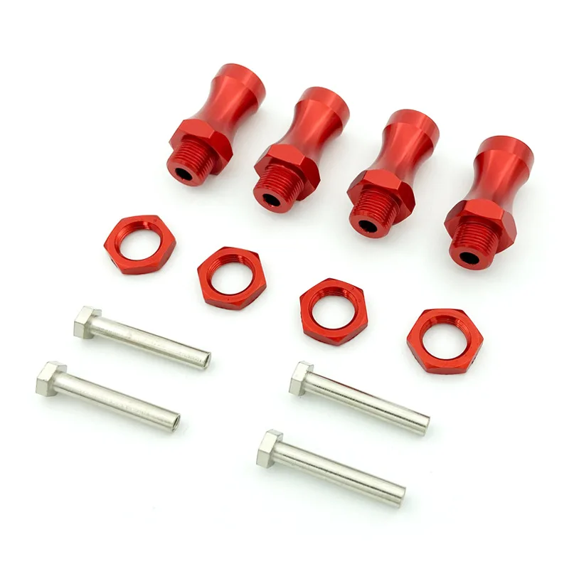 

4 шт., шестигранное колесо 12 мм, поворот 17 мм, удлиненное утолщение, 30 мм, алюминиевый адаптер HSP 1/10, радиоуправляемый автомобиль, багги, грузовик Bigfoot, можно использовать 1/8 шин