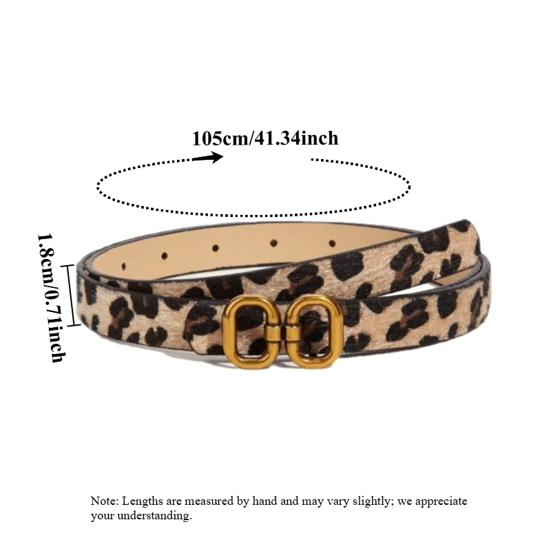 IF IFOND Fashionable Instagram-Style Korean Versatile Women’s Belt Trendy Minimalist Vintage Leopard-Print Slim Women’s Belt