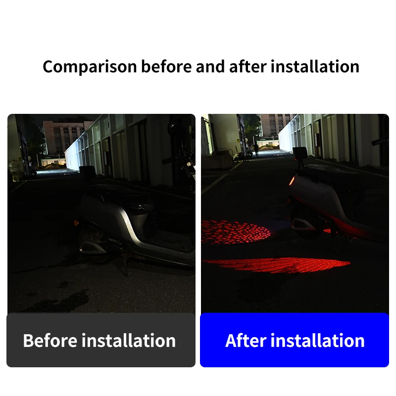 سيارة كهربائية أجنحة الملاك الملونة ترحيب ضوء الإسقاط دراجة نارية تعديل عالمي LED أجنحة دراجة نارية ديكور Atm