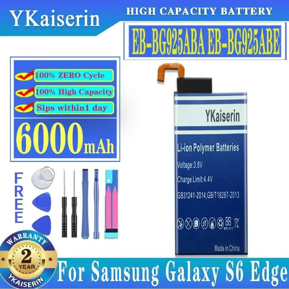 

Аккумулятор мобильного телефона EB-BG925ABE EB-BG925ABA 6000 мАч для Samsung Galaxy S6 Edge G925 G925S G925K G9200