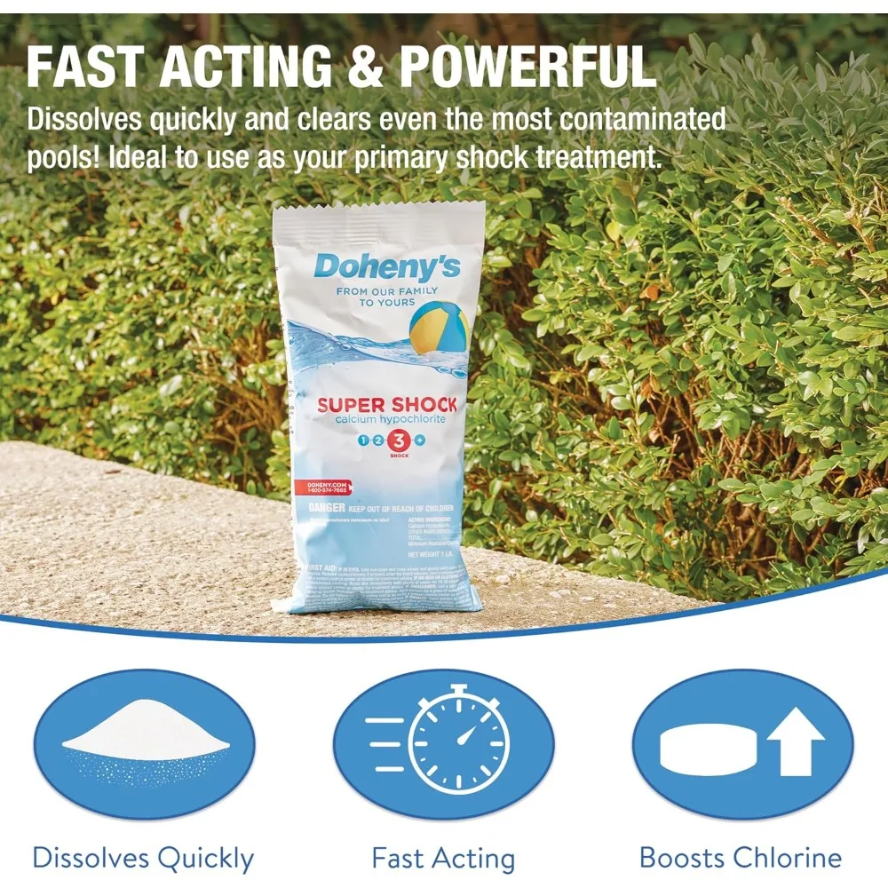 Super Pool Shock | Pro-Grade Chlorine Shock, Quick-Dissolving, Fast-Acting 68% Cal-Hypo Granular Pool Shock