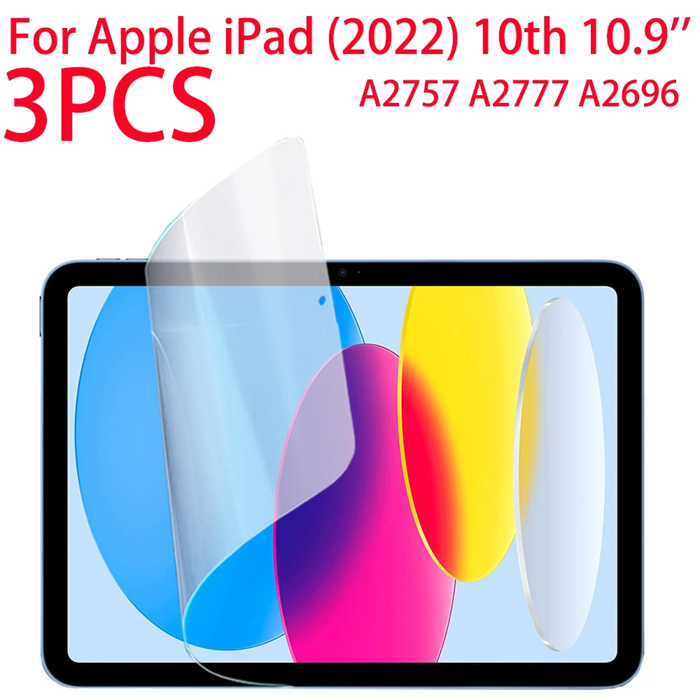 

3 Packs PE Soft Film Screen Protector For Apple iPad 10th Gen 10.9 inch 2022 A2757 A2777 A2696 For iPad 10th Protective Film