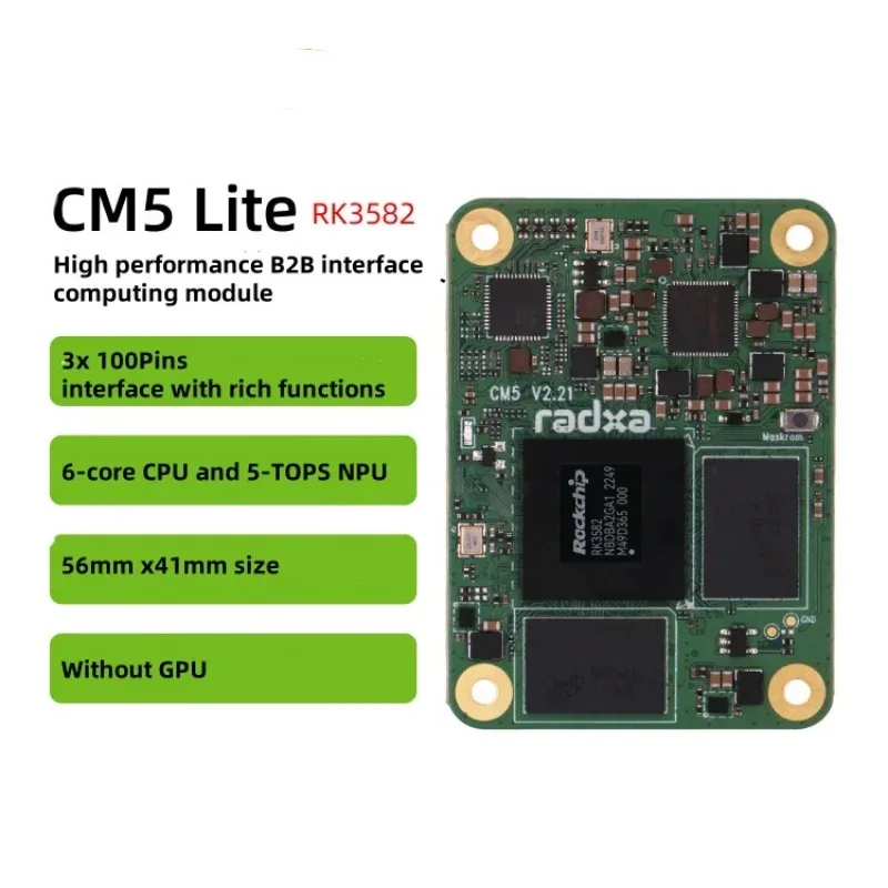 

Radxa CM5 RK3588S2 Восьмиядерный процессор Core Board Вычислительный модуль Совместимость с Raspberry Pi