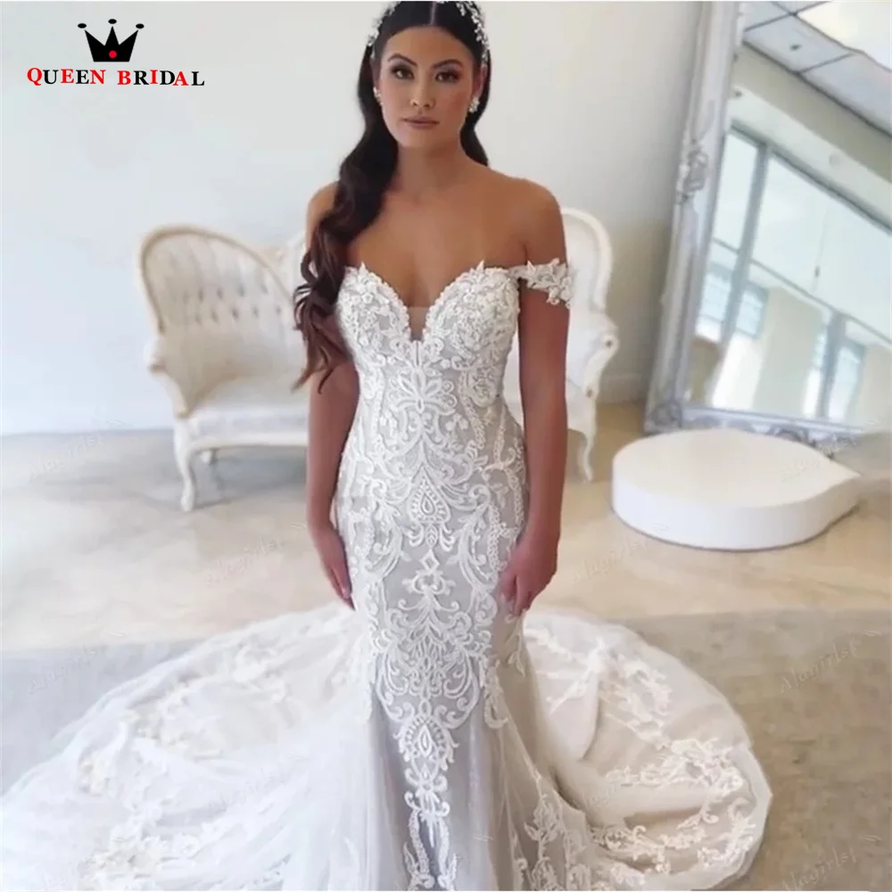 Custom Made Sexy Weddding Dresses Mermaid Sweetheart Tulle Lace Appliques Elegant Formal Bridal Gowns SD29