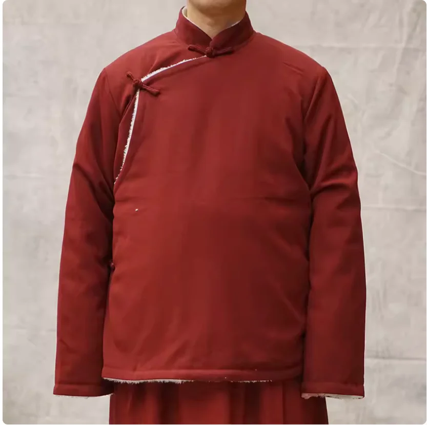 

Winter lama clothing with diagonal buckle and velvet jacket, Dongbo Tibetan style layman's clothing