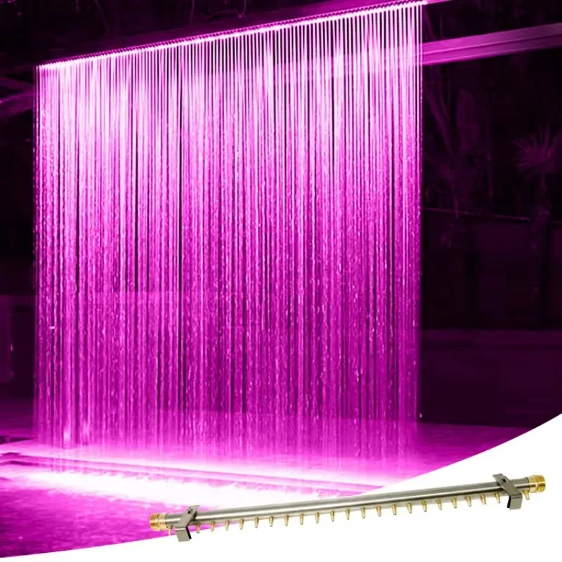 Cachoeiras artificiais coloridas, piscinas ao ar livre, jardins, lagos, fonte inoxidável, cortina de água, decoração de paisagem interna e externa