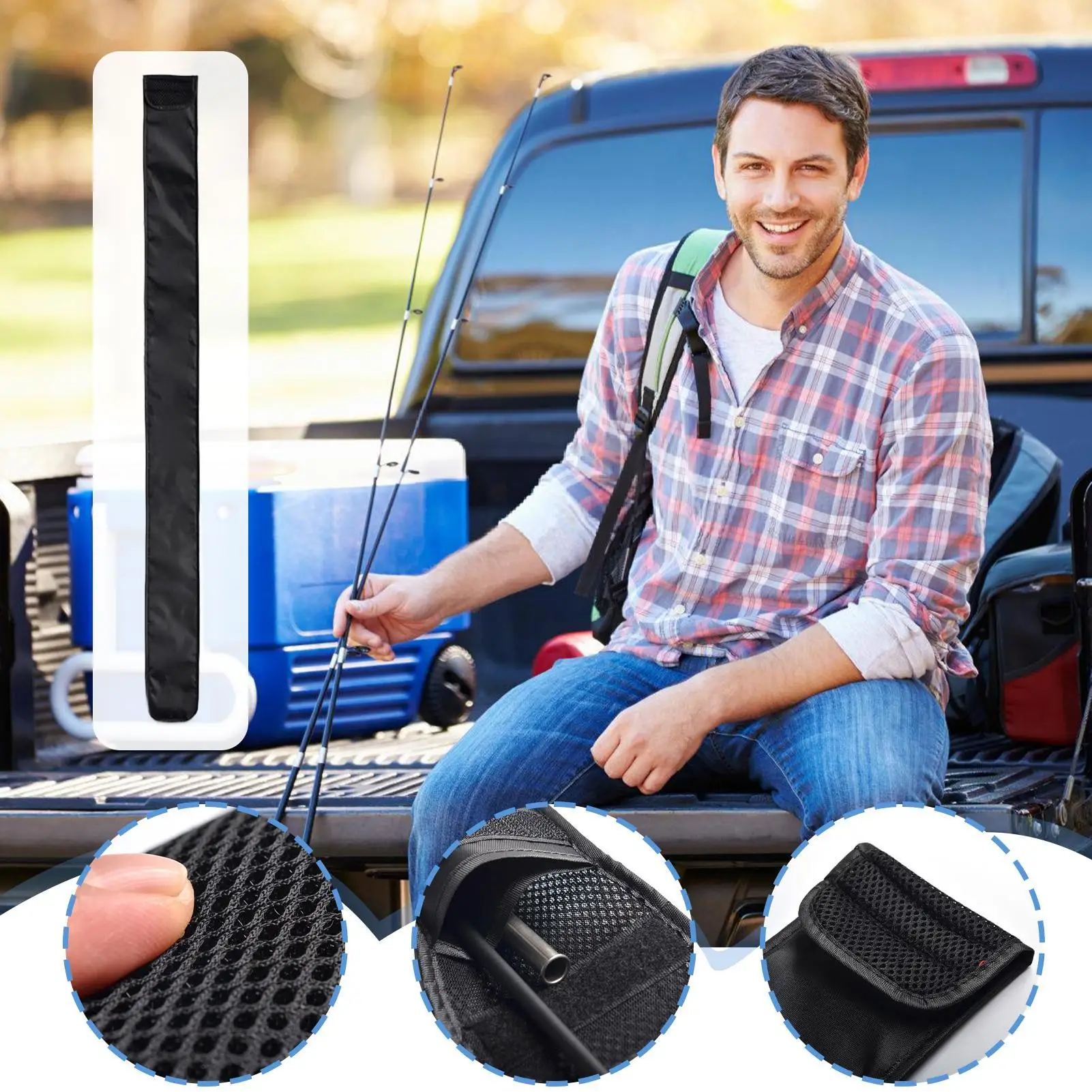 Bolsa protectora para caña de pescar con compartimentos, no elástica, 85, 110, 120, 130, 140cm, cubiertas portátiles para caña de pescar, aparejos de pesca