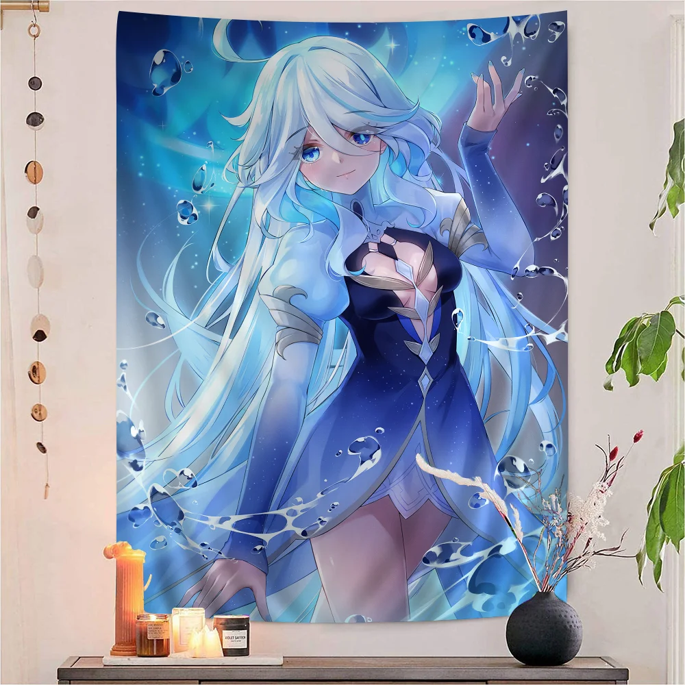 

Genshin I-Impact F-Furina гобелен с героями мультфильмов искусство научная фантастика Декор для дома настенные подвесные листы