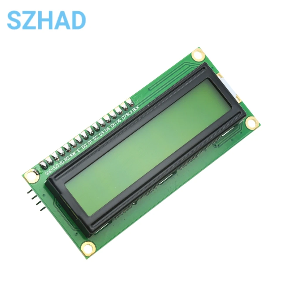 1602A IIC 16x2 LCD Module – Yellow-Green Screen With Level Conversion, 5V For Arduino & MCU Projects