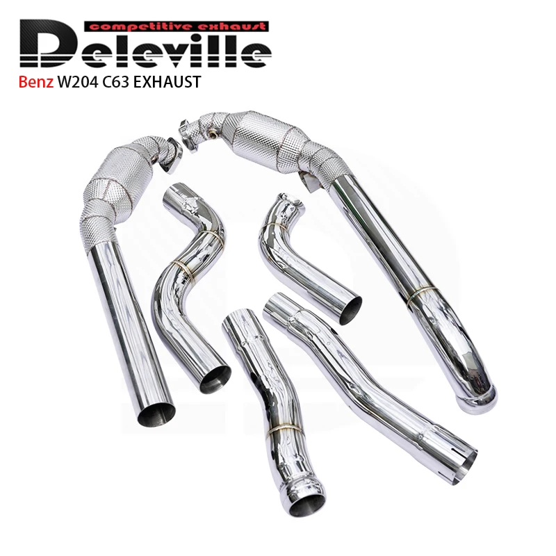 High Performance Exhaust Catalytic Converter Downpipe 304 Stainless Steel Pipes Car Exhaust Downpipe For Benz AMG C63 W204