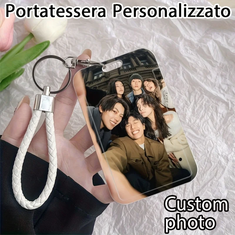 DIY Photo Customization Clear Acrylic Card Holder Student Card and ID Card Protective Cover Bank Card Voucher Keychain Cover