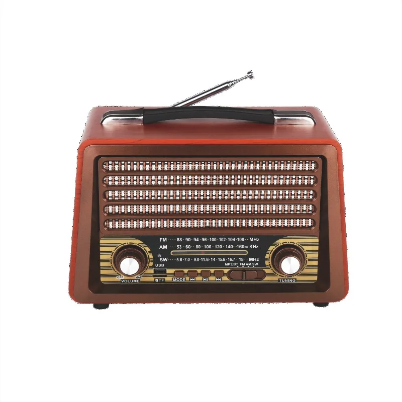 

Household Creative Retro Classic Wooden Full Band Radio Bluetooth Card Player Retro 2202BT
