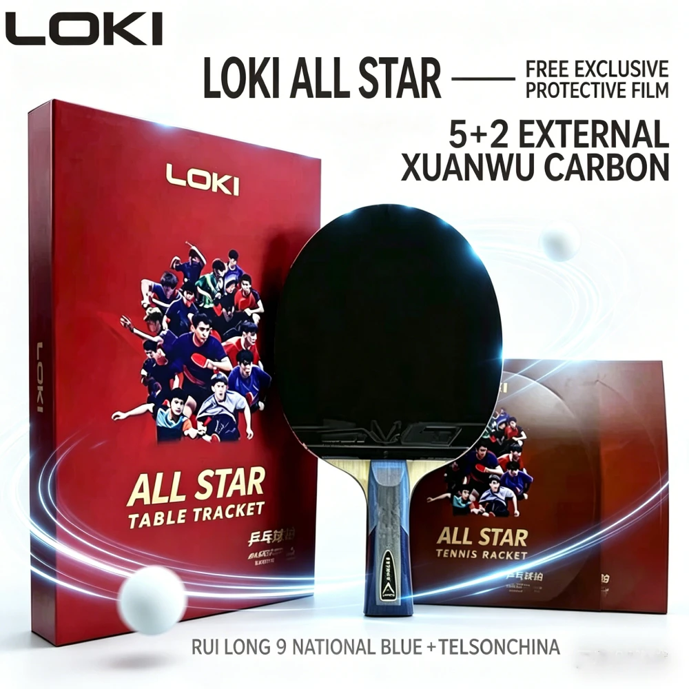 LOKI ALL STAR Professional Table Tennis Racket 5+2 Carbon Basalt Finished Ping Pong Paddle High Performance Ping Pong Blade