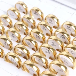 Wholesale 100Pcs/Lot Arc Stainless Steel Rings Jewelry For Women Men Wedding Colorful Party Gift Width 4/6/8MM