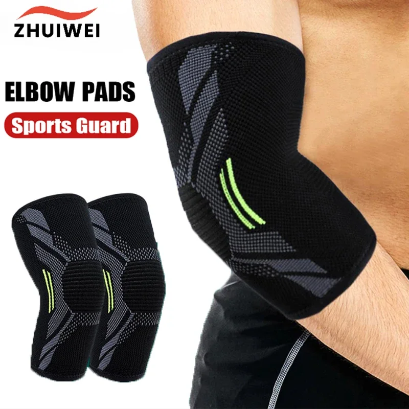 Coderas de punto de nailon para deportes de piezas, almohadillas de alta compresión para prevenir el dolor articular, codo de golfistas, tendinitis