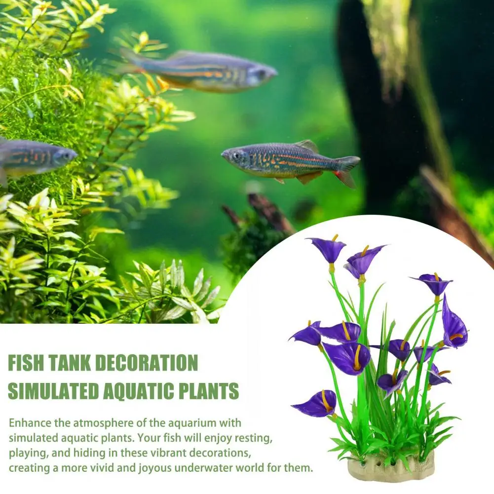 Tank Decoration Vibrant Eco-friendly Artificial Water Plants for Aquarium Decor Realistic Simulation Plants with Sturdy Base