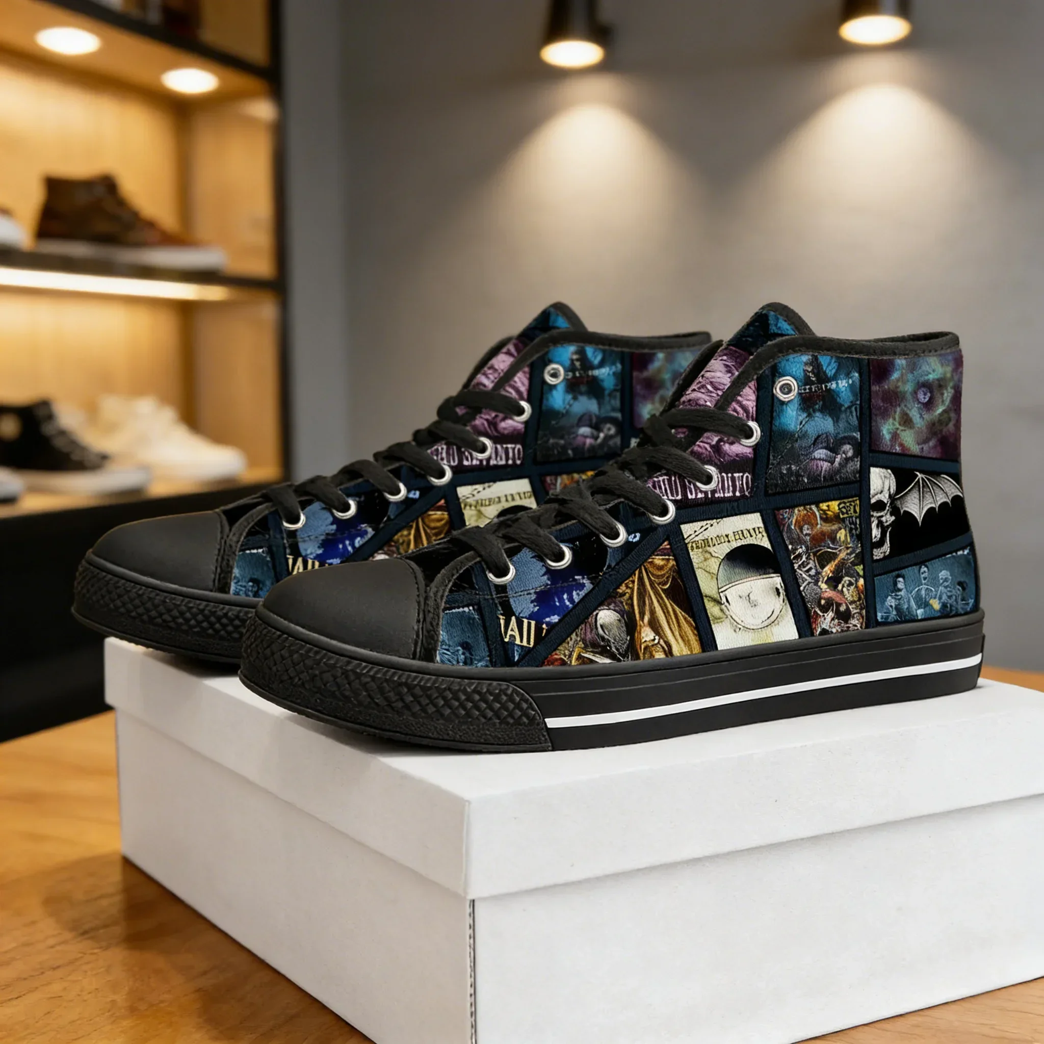 

Avenged Sevenfold A7X Custom High Top Canvas Sneakers for Men Women, Unisex Casual Couple Shoes
