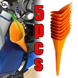 5pcs Motorcycle Long Stem Funnel Gasoline Oil Fuel Filling Tools Anti-splash Plastic Funnel Car Refueling Tools Accessories