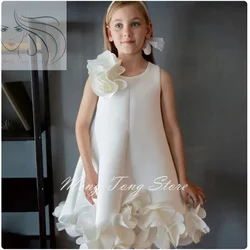 Luxury Princess Vintage One-piece Wedding Party Graduation Children Kids Clothes For Young Girls Dresses