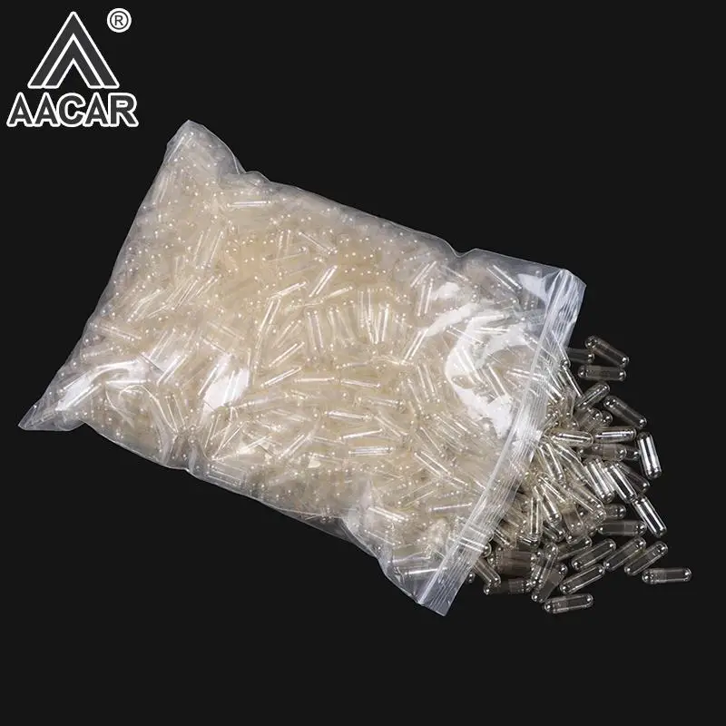 1000PCS Standard Size 0 Empty Capsules Empty Gelatin Clear Capsules 0# Hollow Hard Gelatin Transparent Zygote Capsules Shells