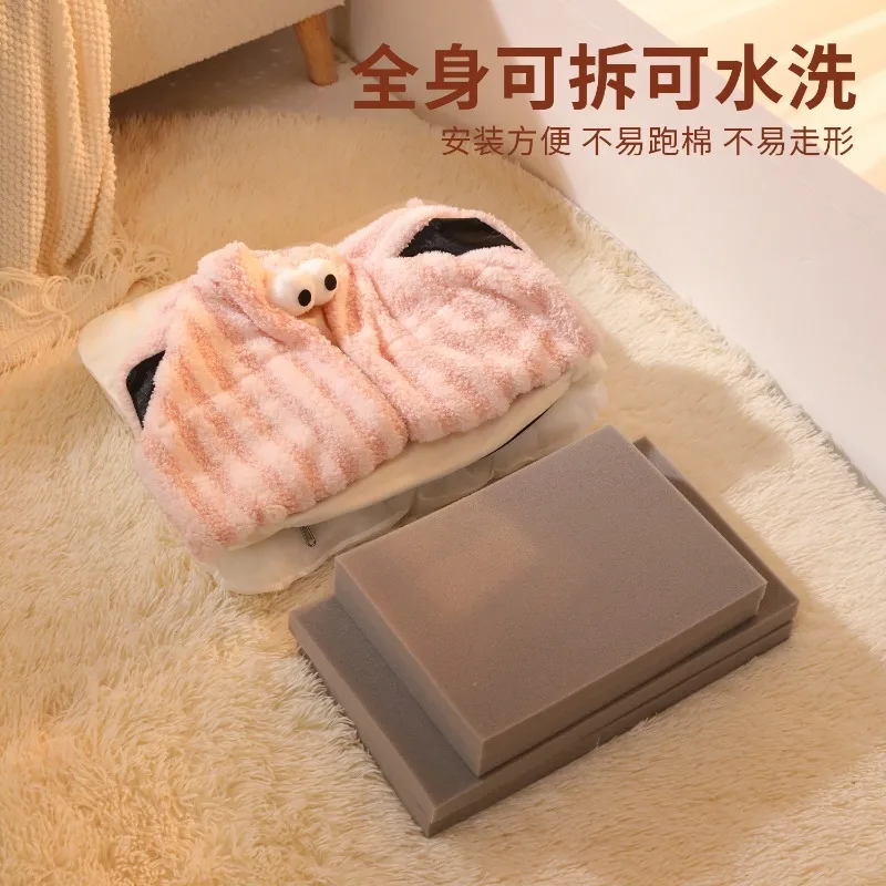 Removable and Washable Moon Velvet Cat Nest Warm in Autumn and Winter  Semi-surrounded Thicken The Kennel