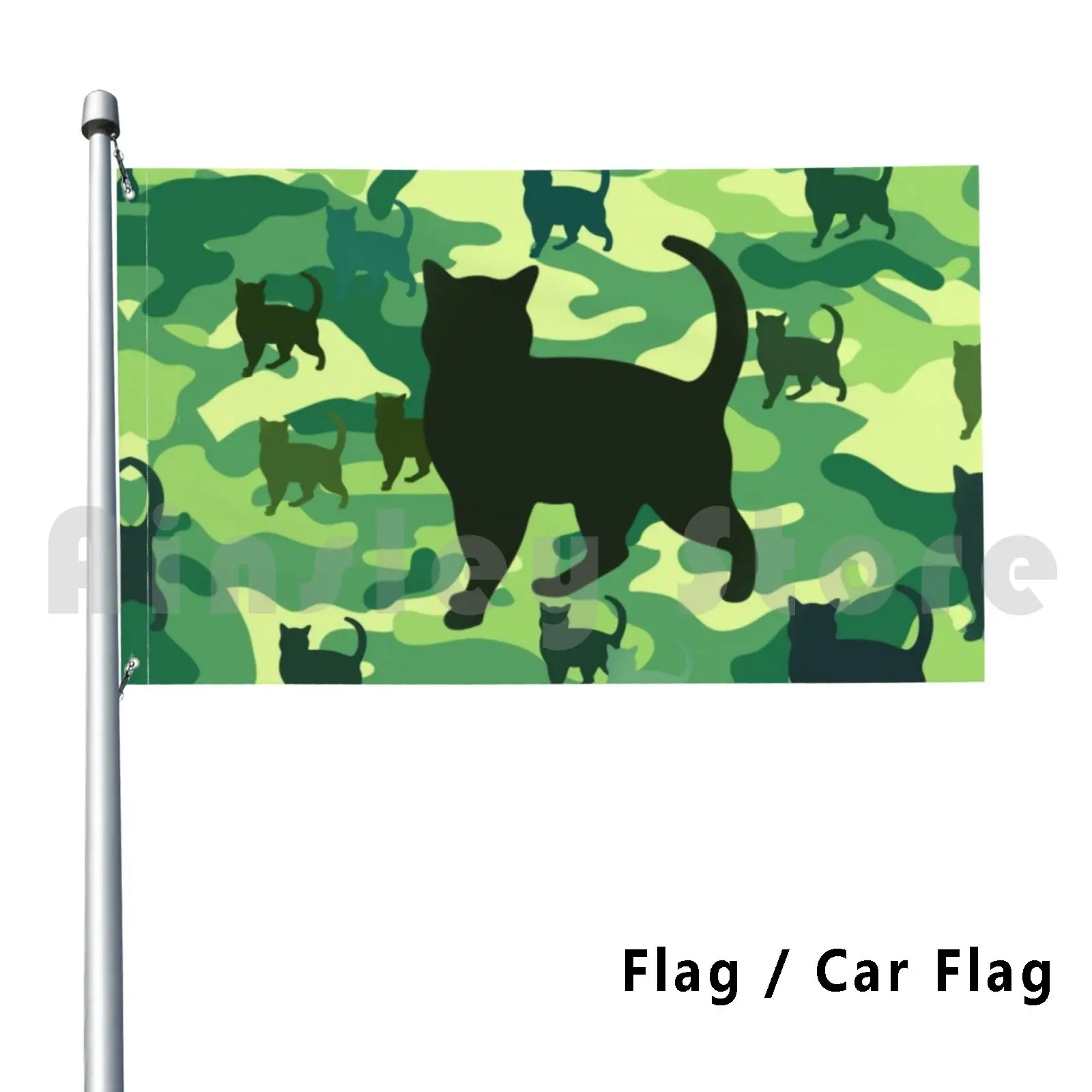 Cool Cat Camouflage Design Outdoor Decor Flag Car Flag Meow Funny Cat Funny Animals Funny Kittens Special Pets Cat My